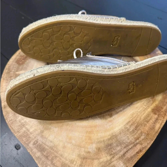 Coach Leather Espadrilles in Gold Champagne Size 8 - Picture 5 of 6